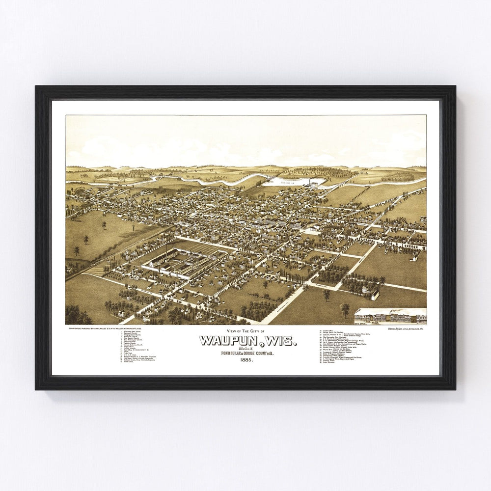Waupun Vintage Map 1885