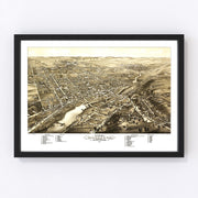 Waukesha Vintage Map 1880