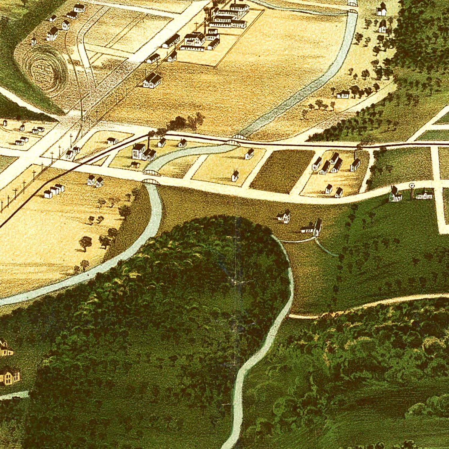 Restored historic details from the 1892 city map of Wauwatosa, Wisconsin