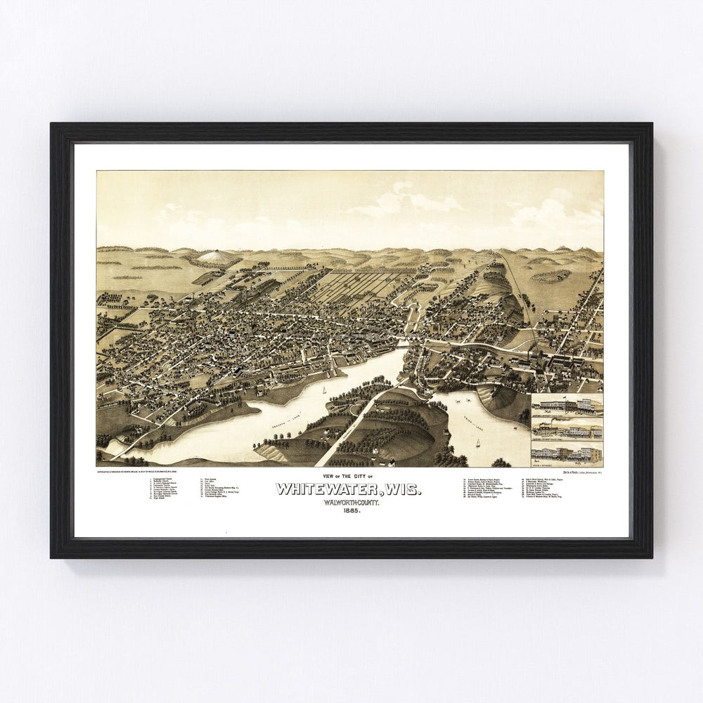 Whitewater Vintage Map 1885