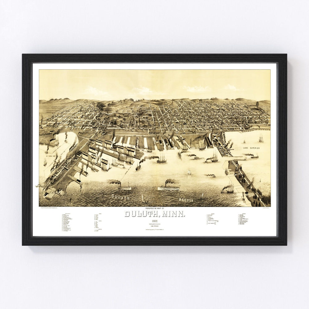 Duluth Vintage Map 1887