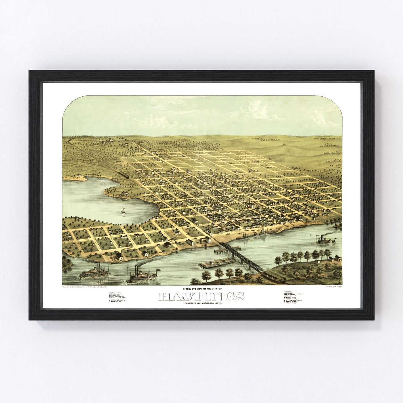 Hastings Vintage Map 1867