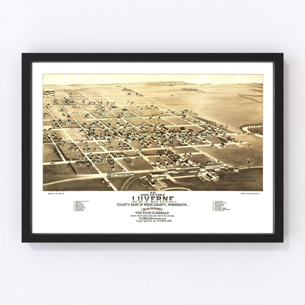 Luverne Vintage Map 1883