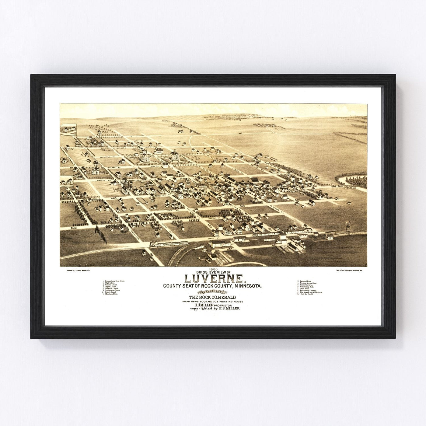 Luverne Vintage Map 1883