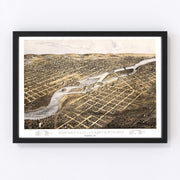 Minneapolis Vintage Map 1867