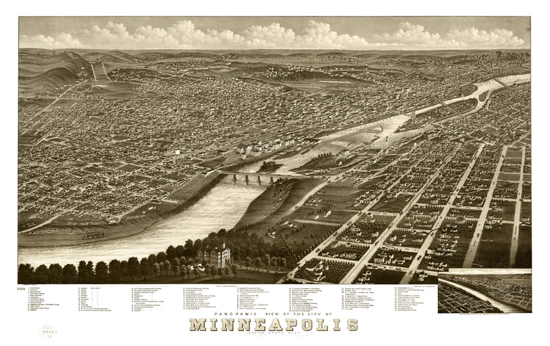 Size comparison using Vintage Map of Minneapolis, Minnesota 1879