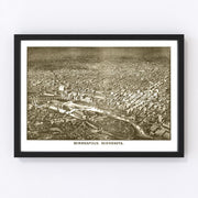 Minneapolis Vintage Map 1885