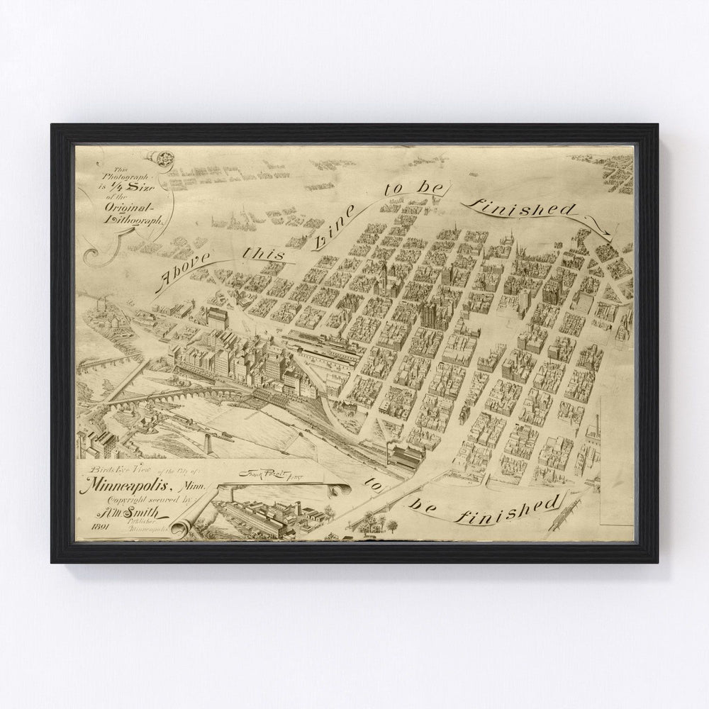 Minneapolis Vintage Map 1891