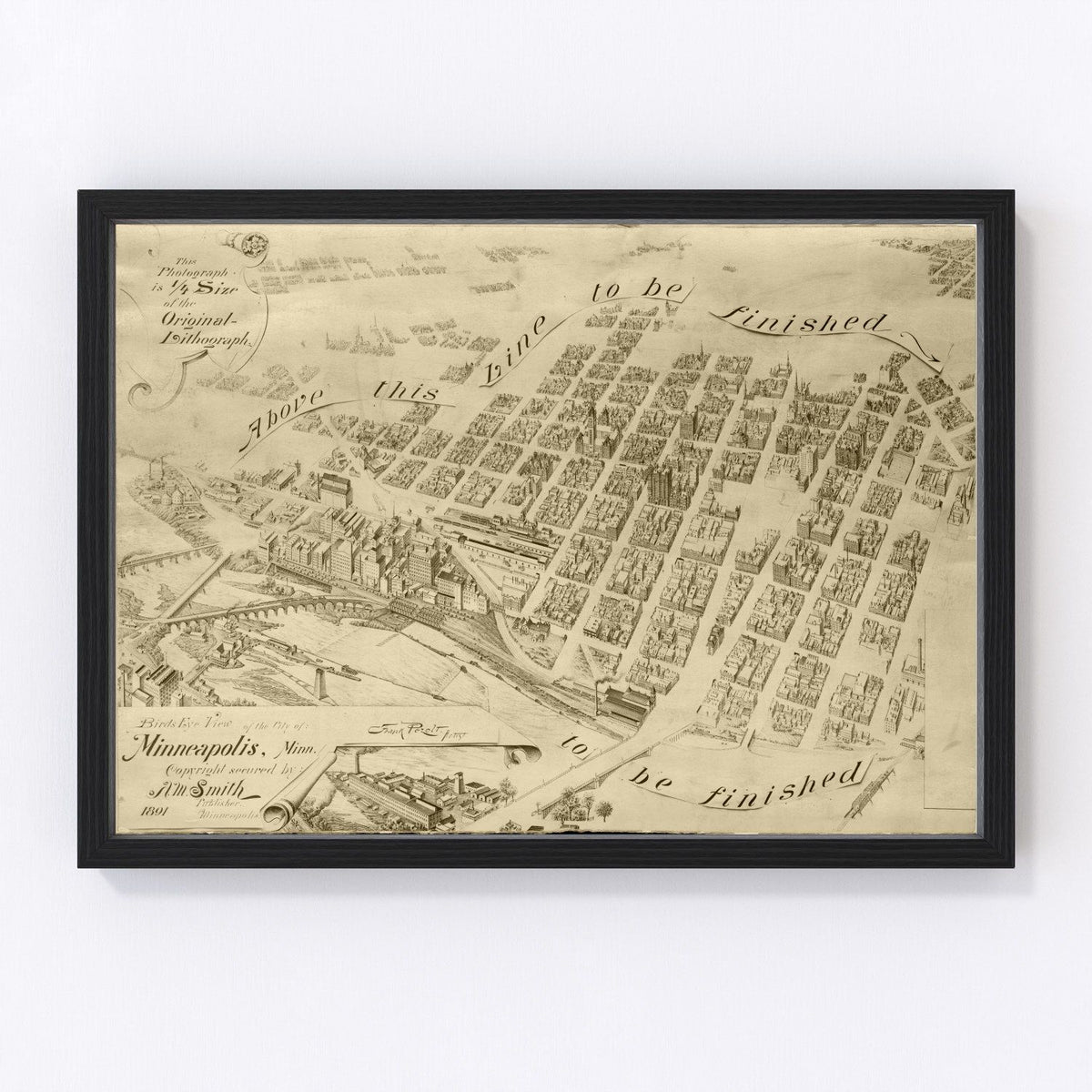 Minneapolis Vintage Map 1891