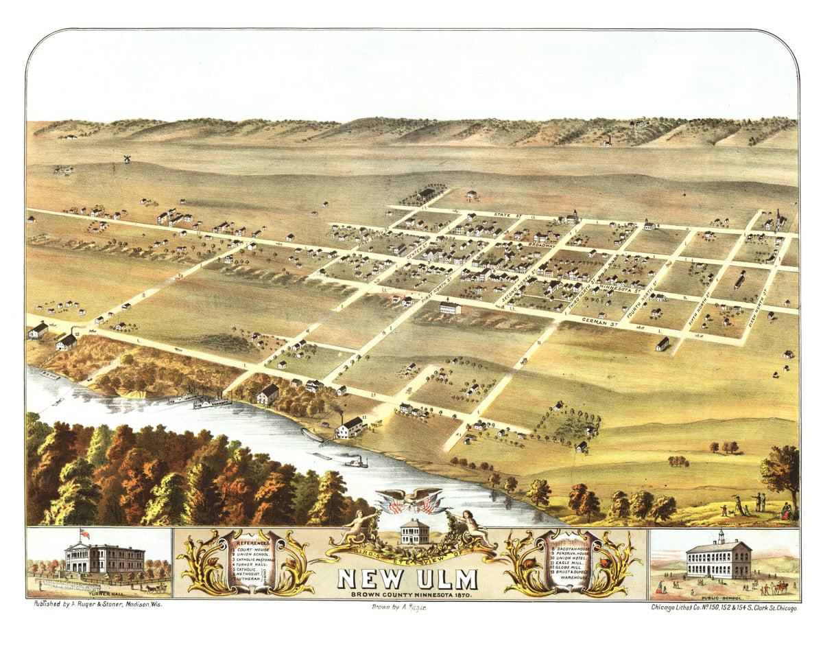 Preview of Vintage Map of New Ulm, Minnesota 1870
