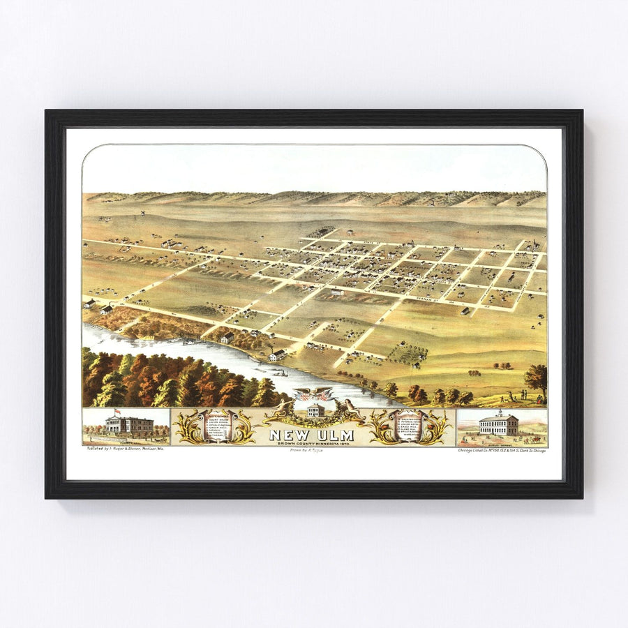 New Ulm Vintage Map 1870