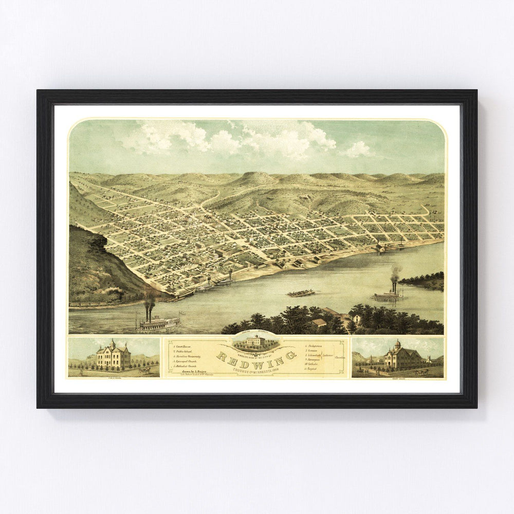 Red Wing Vintage Map 1868