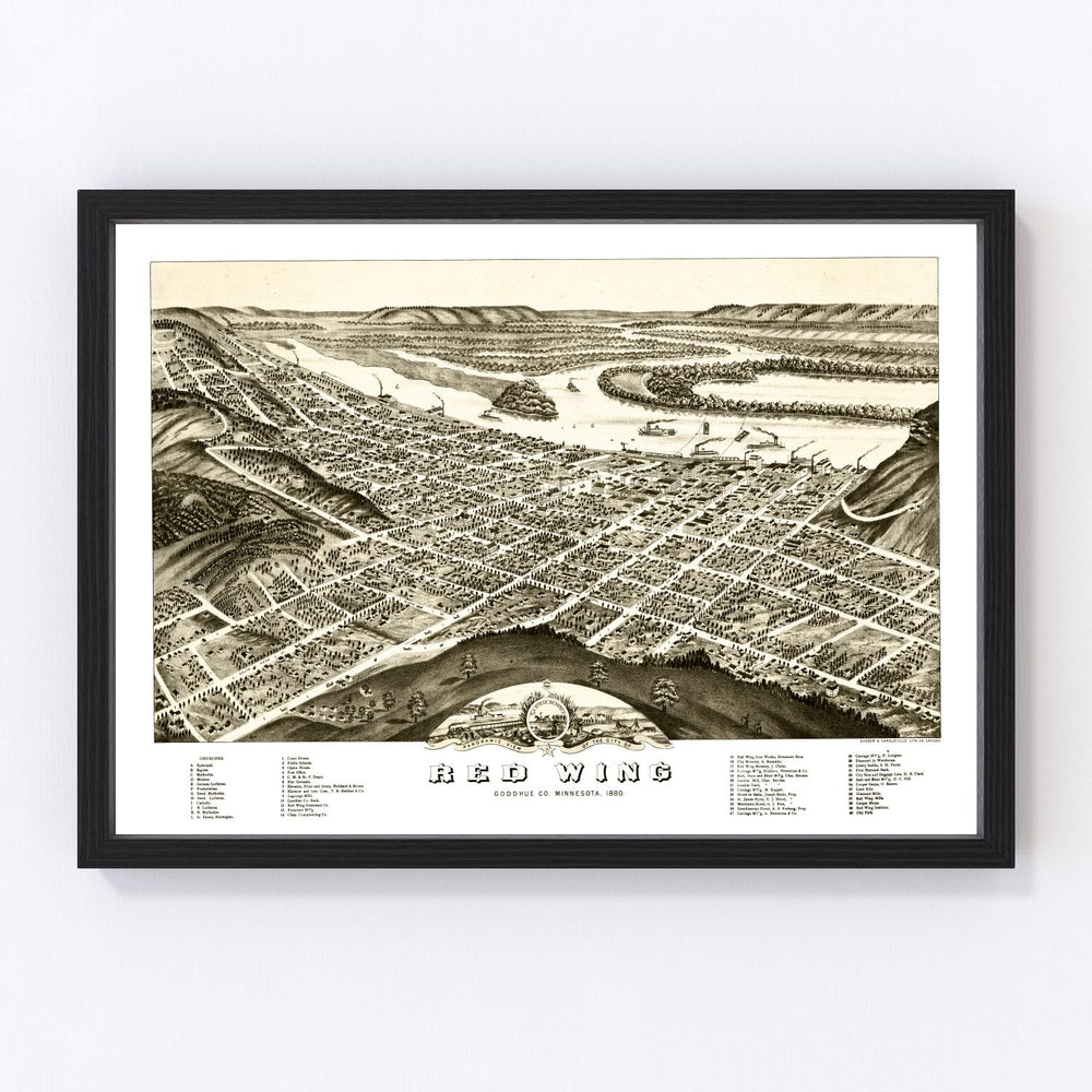 Red Wing Vintage Map 1880