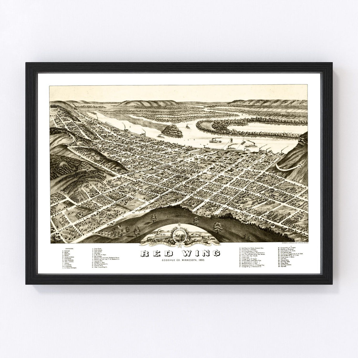 Red Wing Vintage Map 1880