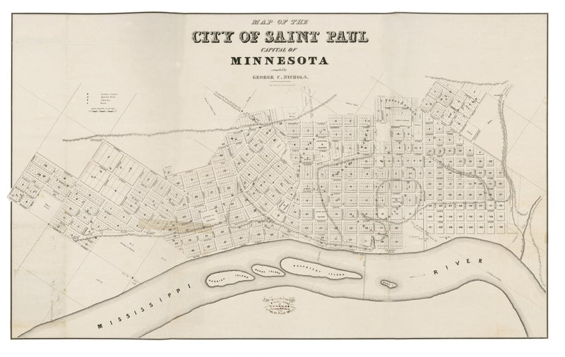 Size comparison using Vintage Map of St. Paul, Minnesota 1860