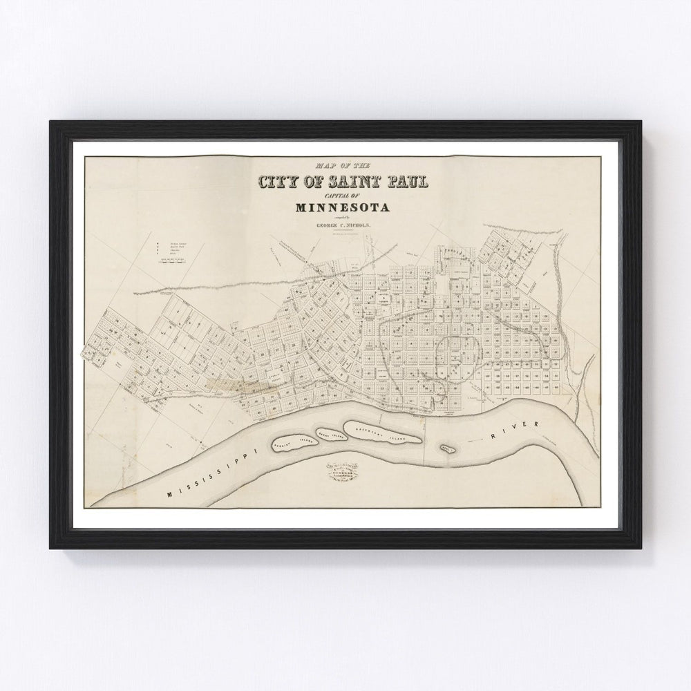 St. Paul Vintage Map 1860