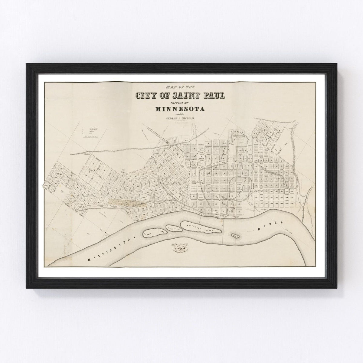 St. Paul Vintage Map 1860