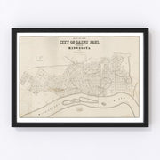 St. Paul Vintage Map 1860