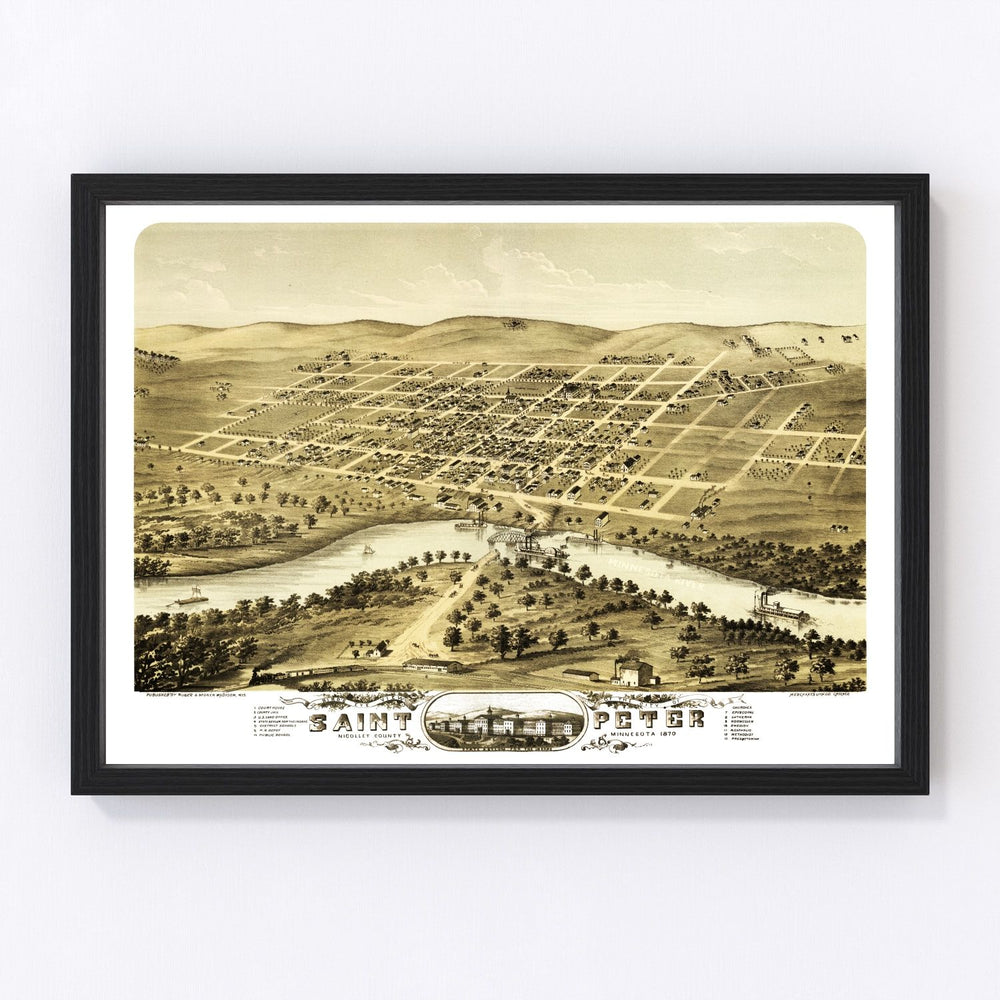 Saint Peter Vintage Map 1870