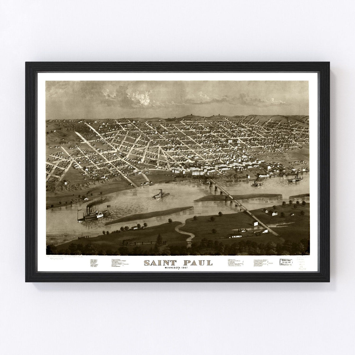 St. Paul Vintage Map 1867