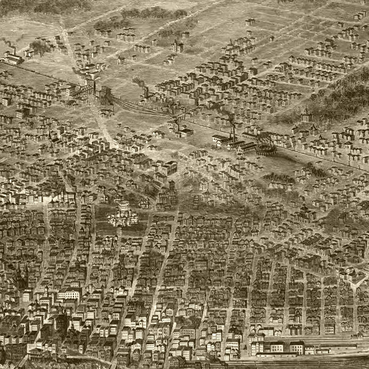 Restored historic details from the 1887 city map of St. Paul, Minnesota