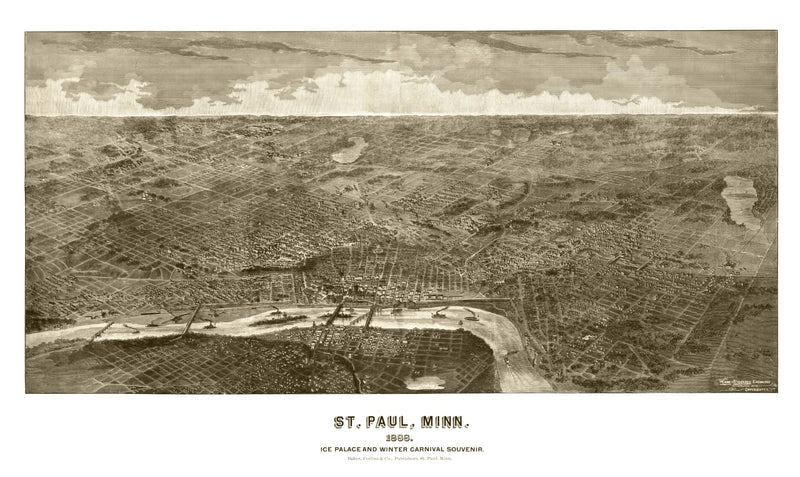 Size comparison using Vintage Map of St. Paul, Minnesota 1887