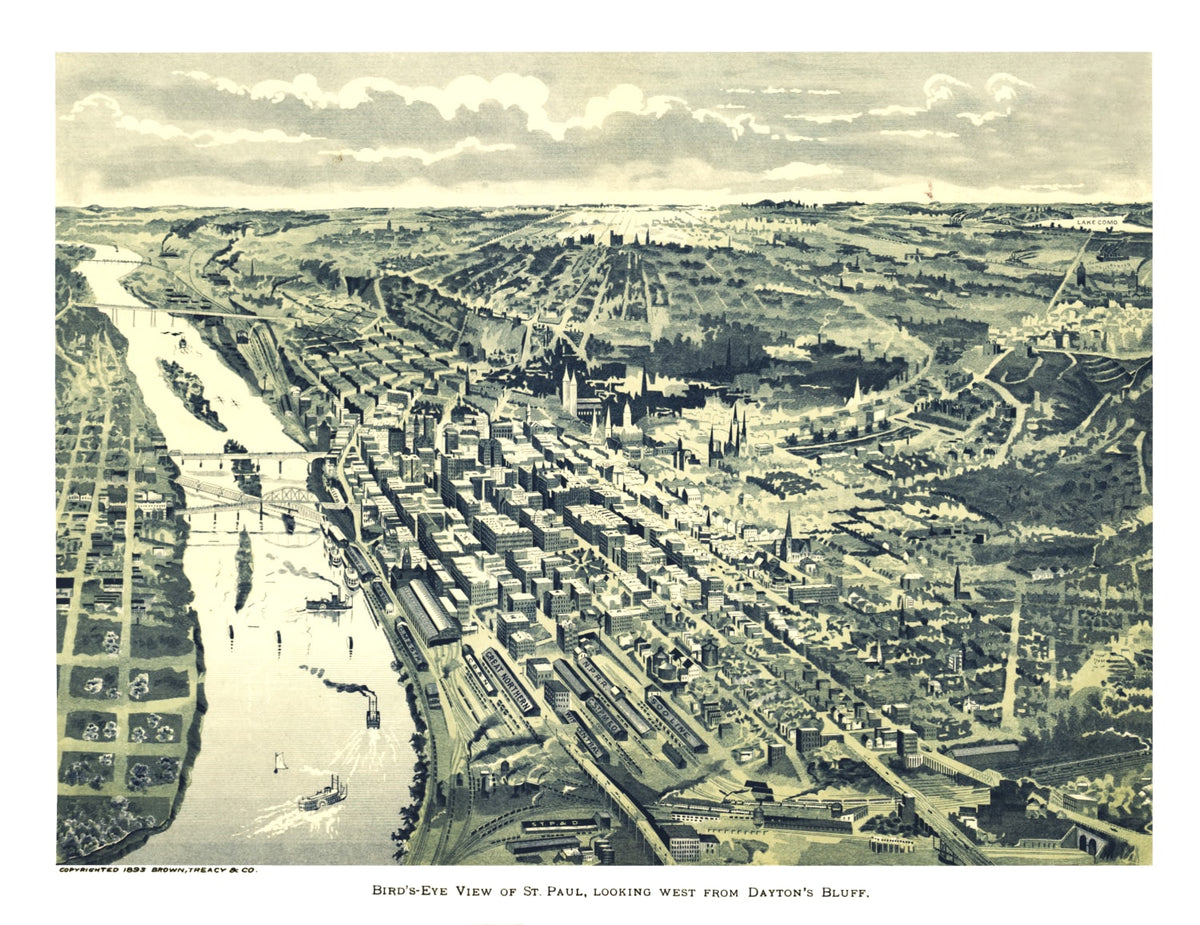 Preview of Vintage Map of St. Paul, Minnesota 1890