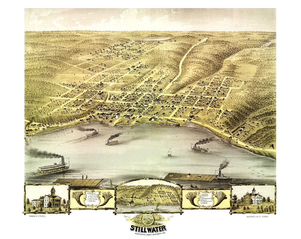 Preview of Vintage Map of Stillwater, Minnesota 1870