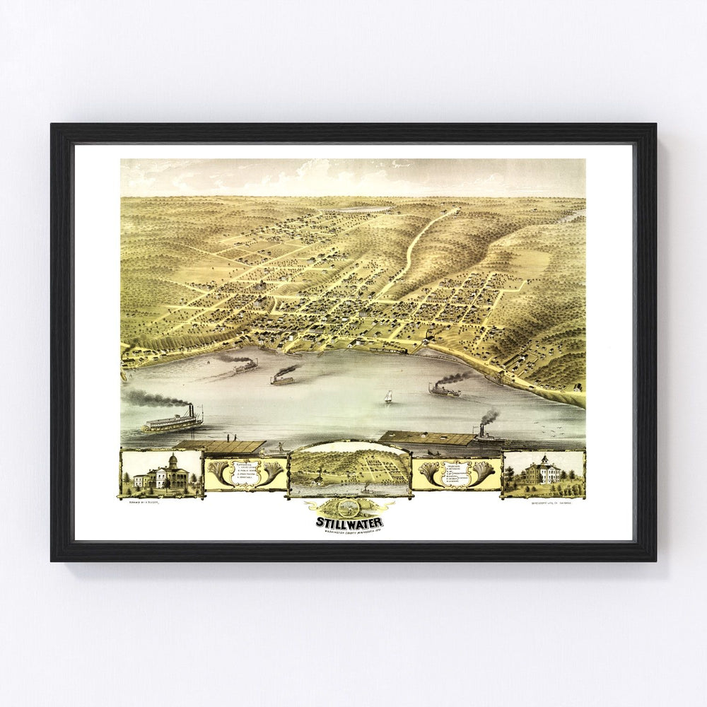 Stillwater Vintage Map 1870