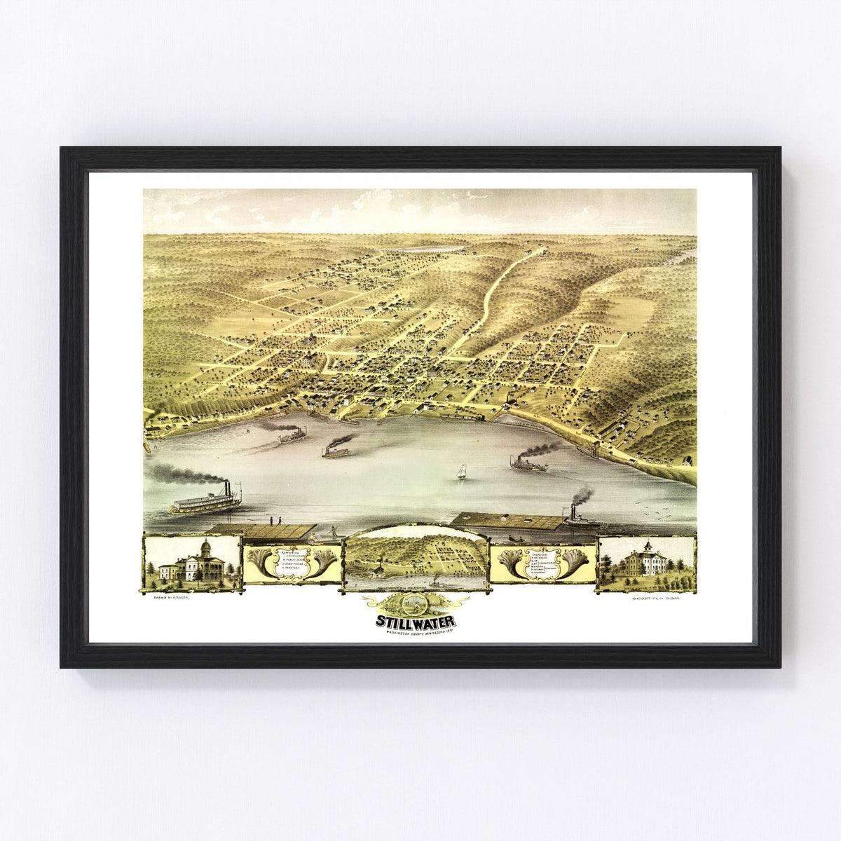 Stillwater Vintage Map 1870