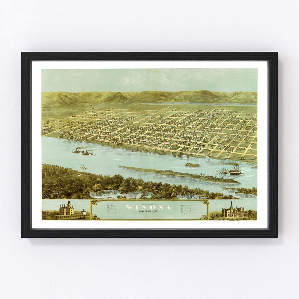 Winona Vintage Map 1867