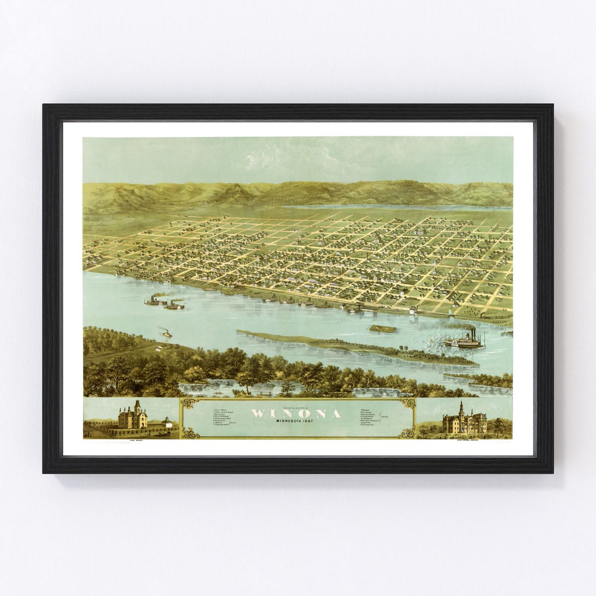 Winona Vintage Map 1867