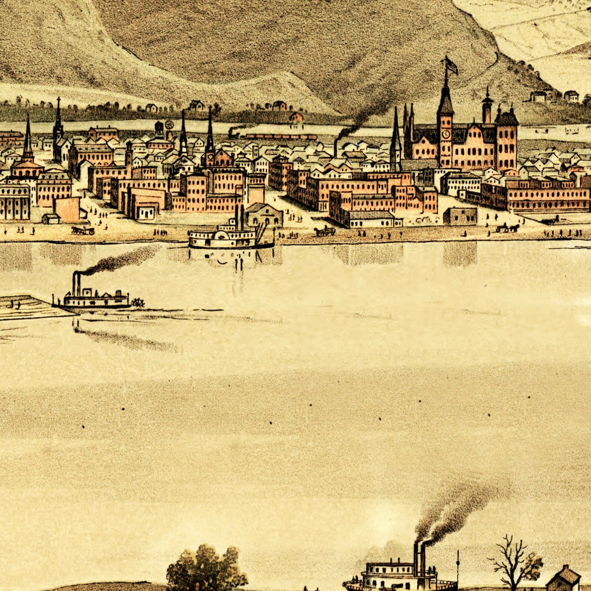 Restored historic details from the 1874 city map of Winona, Minnesota