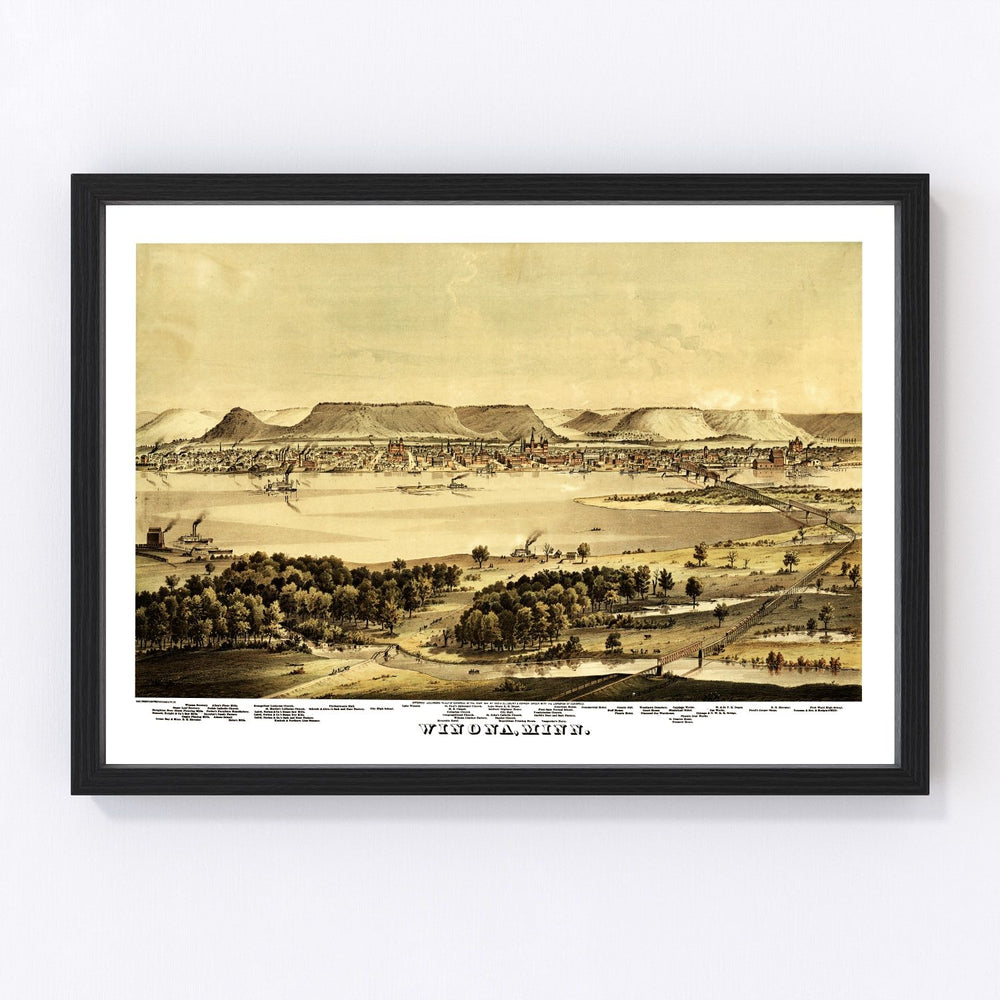 Winona Vintage Map 1874