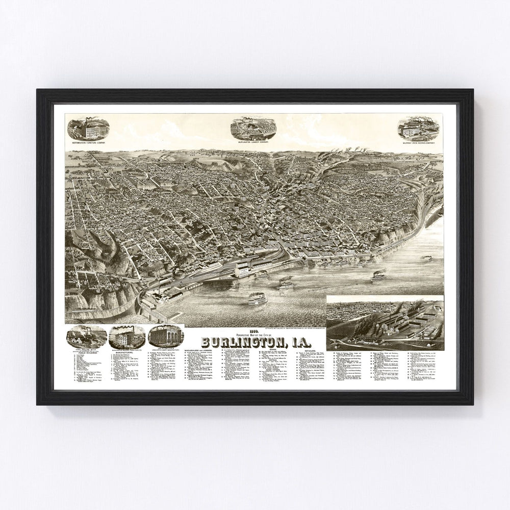 Burlington Vintage Map 1889
