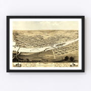Cedar Rapids Vintage Map 1868