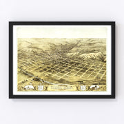 Council Bluffs Vintage Map 1868