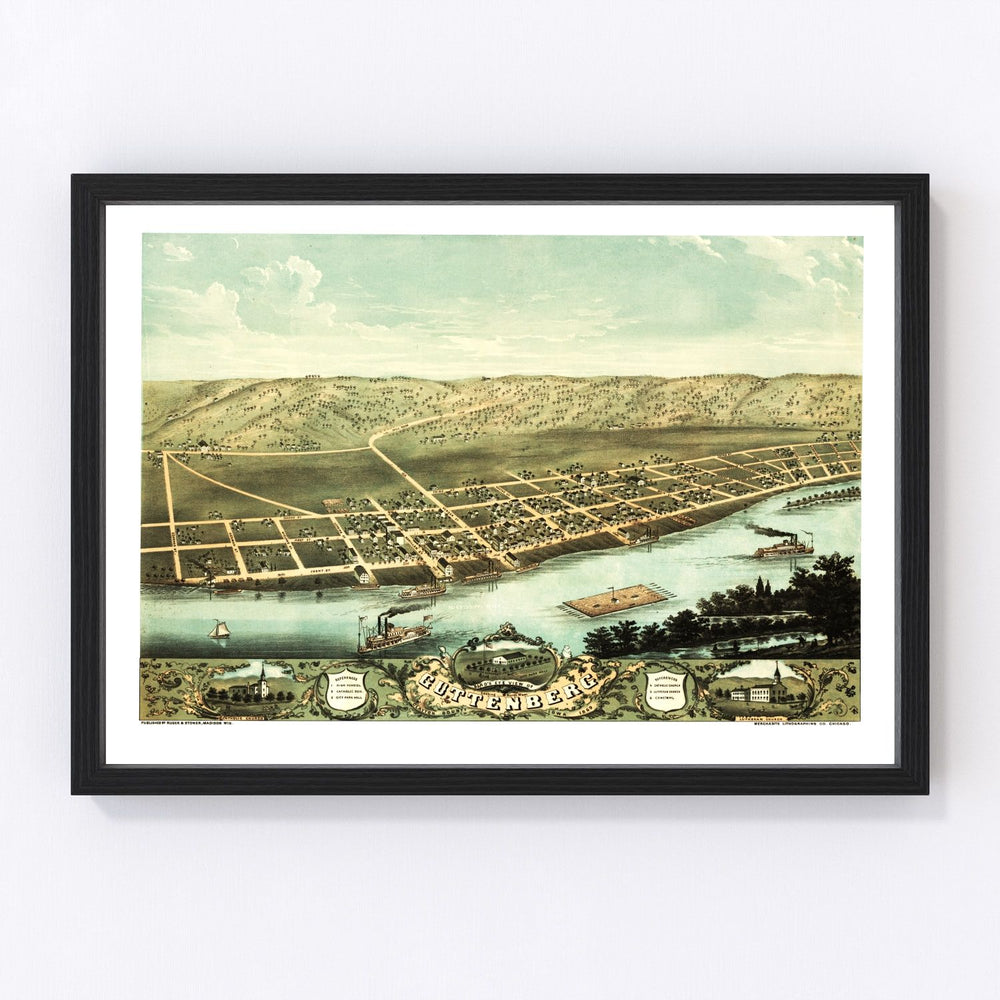 Guttenberg Vintage Map 1869