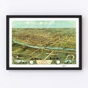 Iowa City Vintage Map 1868