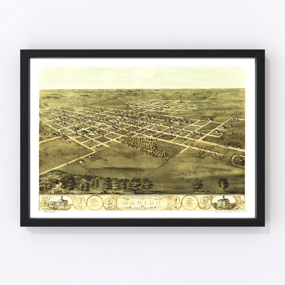 Marion Vintage Map 1868