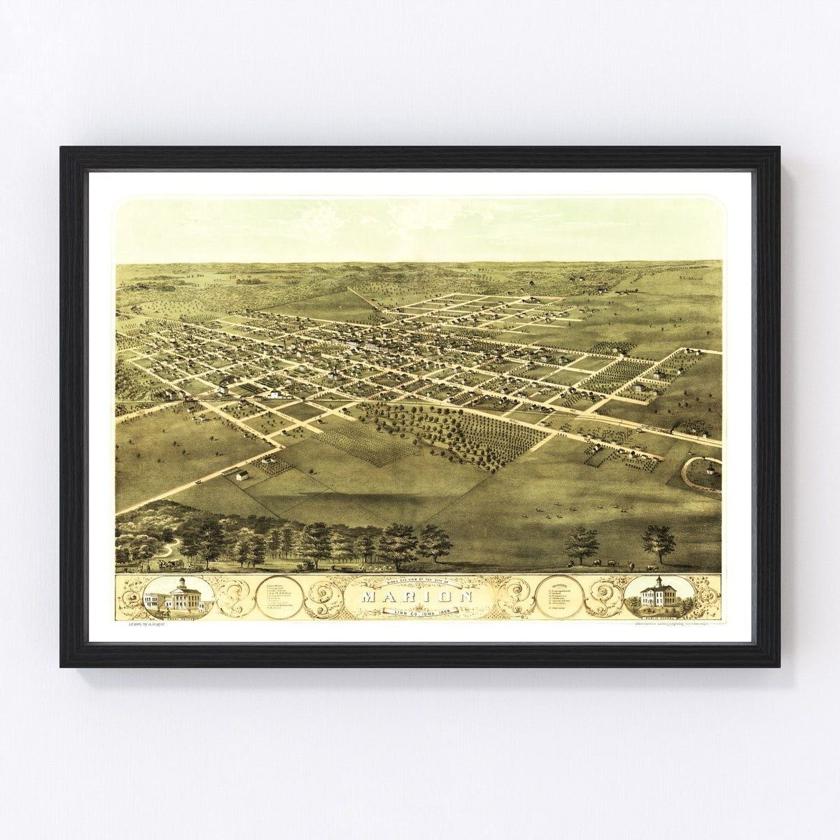Marion Vintage Map 1868