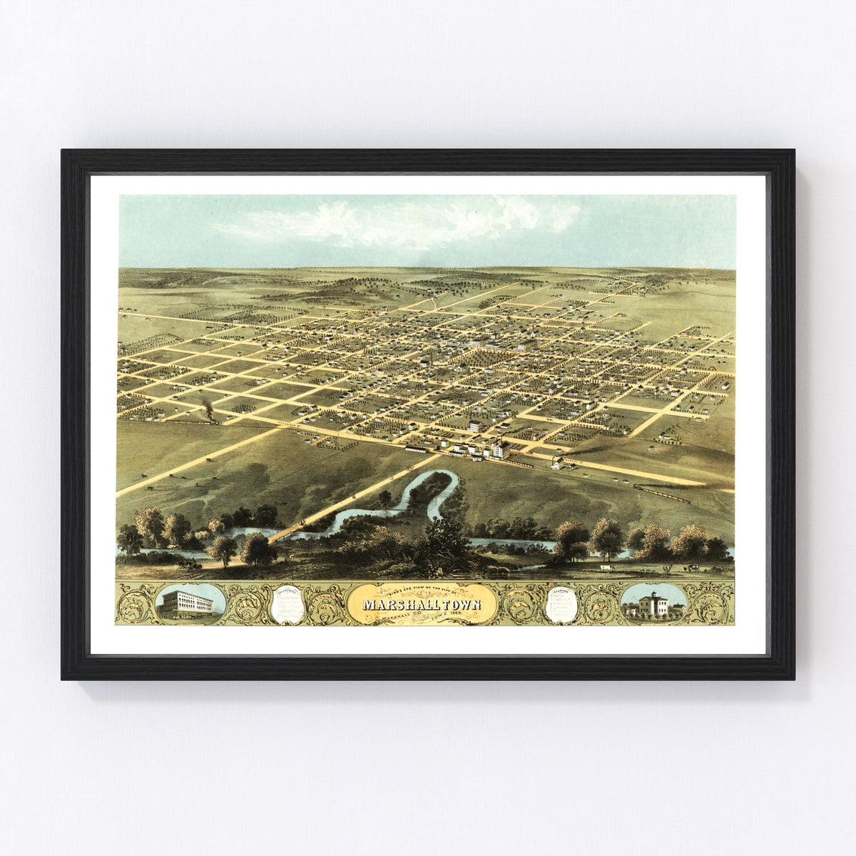 Marshalltown Vintage Map 1868