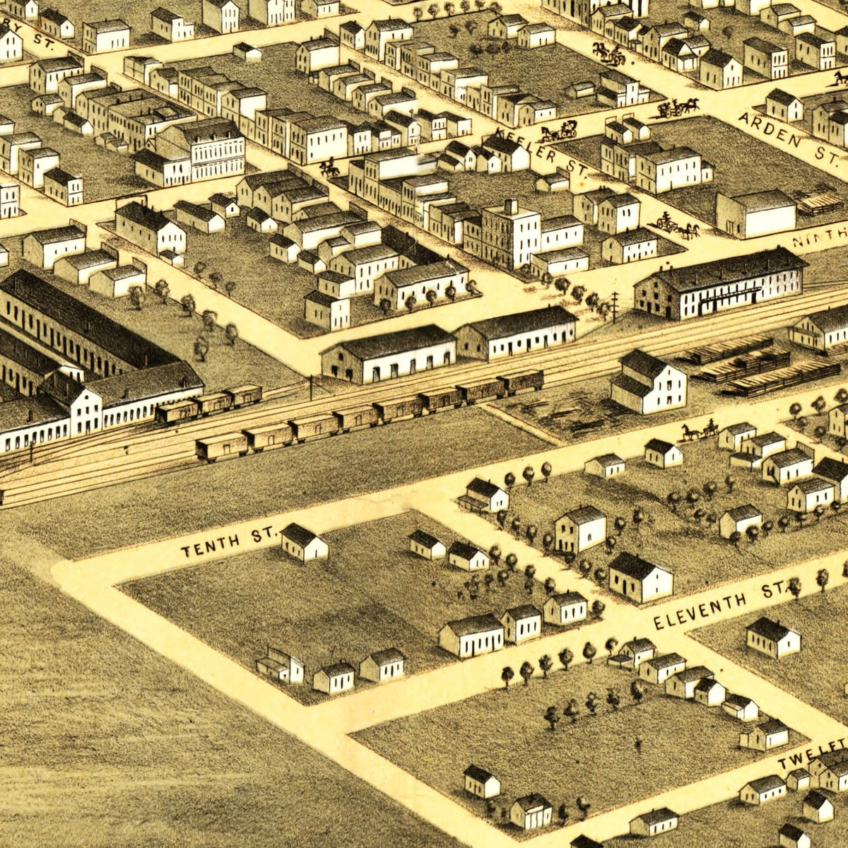 Restored historic details from the 1868 city map of Montana, Iowa