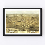 Montana Vintage Map 1868