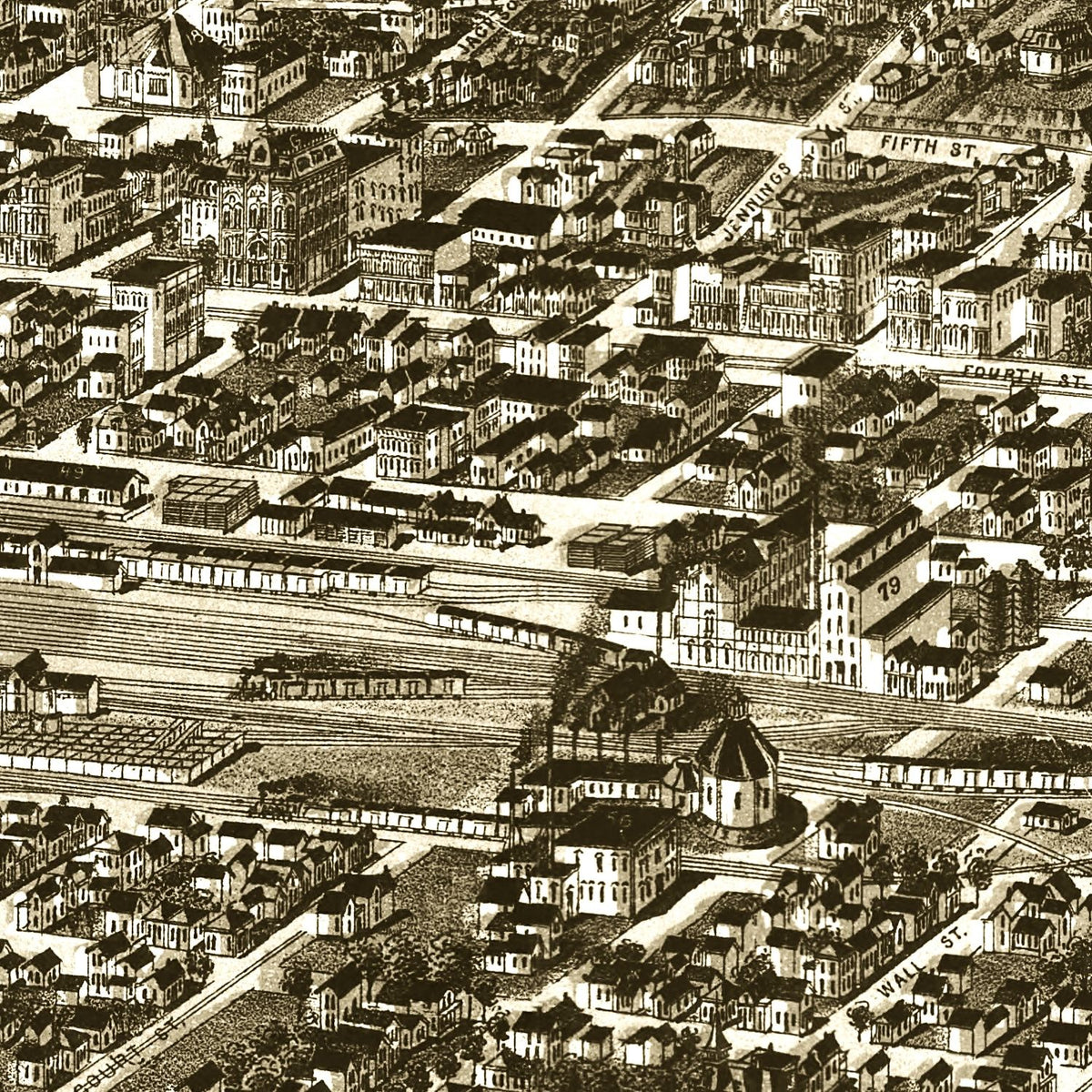 Restored historic details from the 1888 city map of Sioux City, Iowa