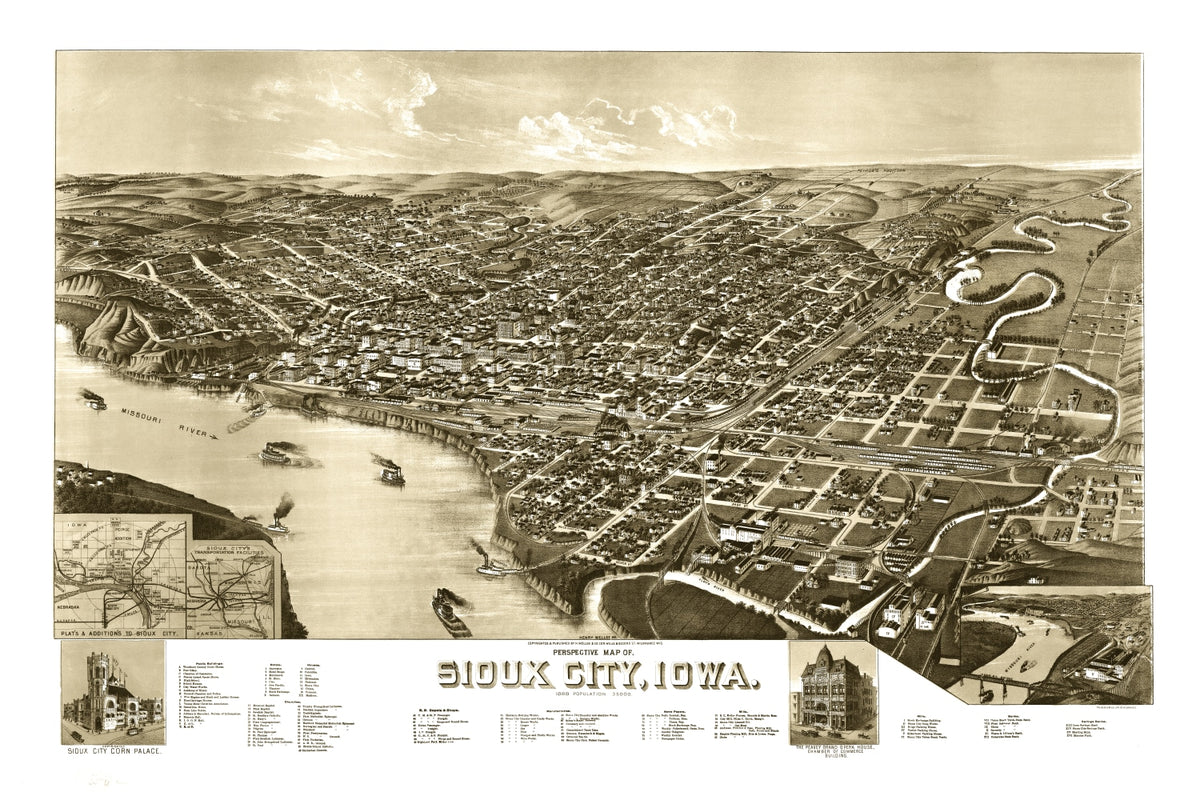 Preview of Vintage Map of Sioux City, Iowa 1888