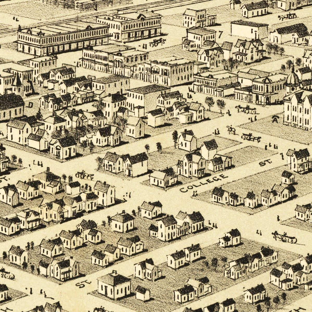 Restored historic details from the 1891 city map of Aurora, Missouri