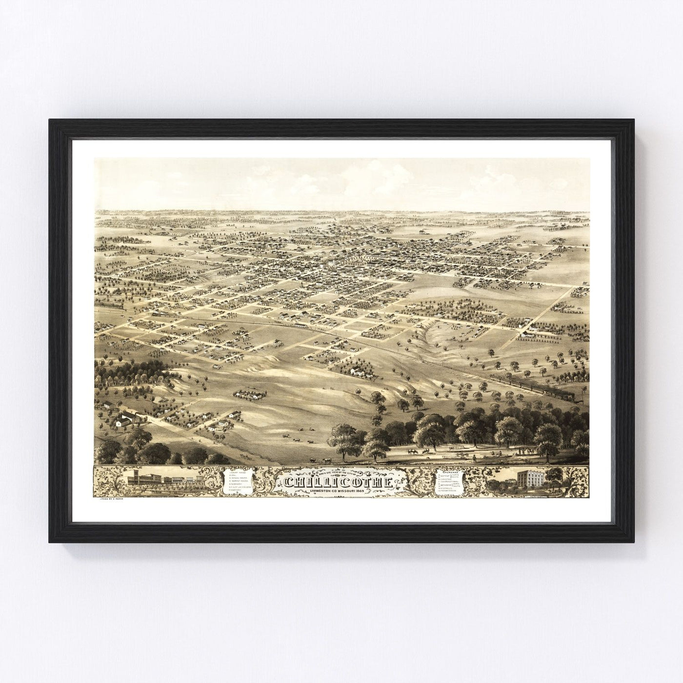 Chillicothe Vintage Map 1869