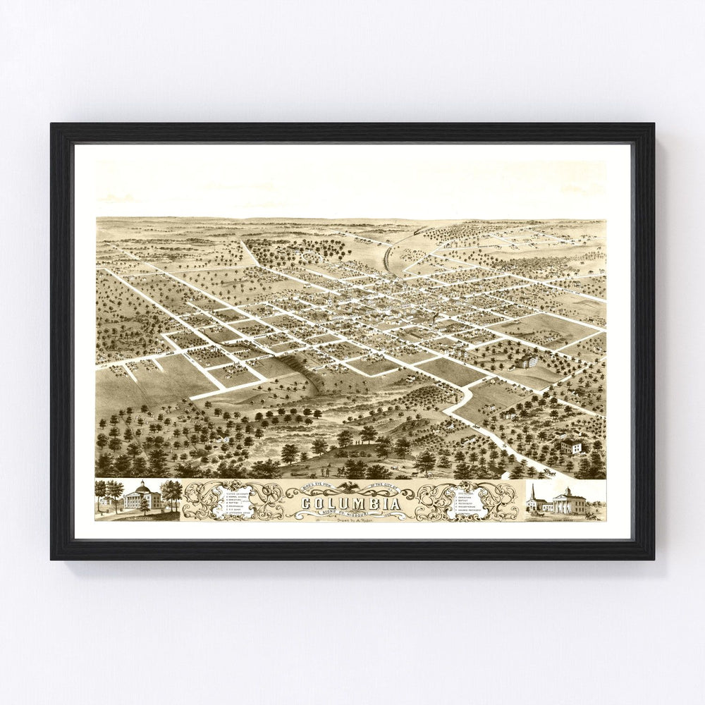 Columbia Vintage Map 1869