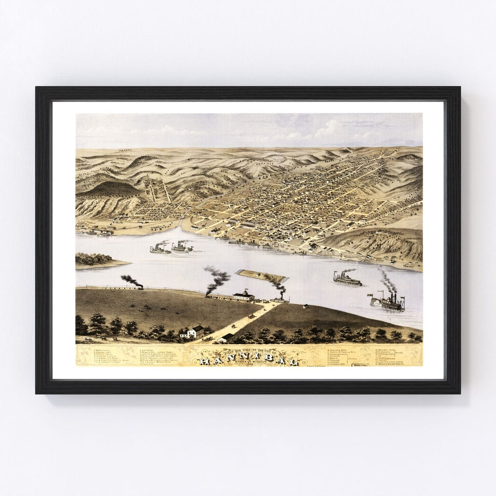 Hannibal Vintage Map 1869